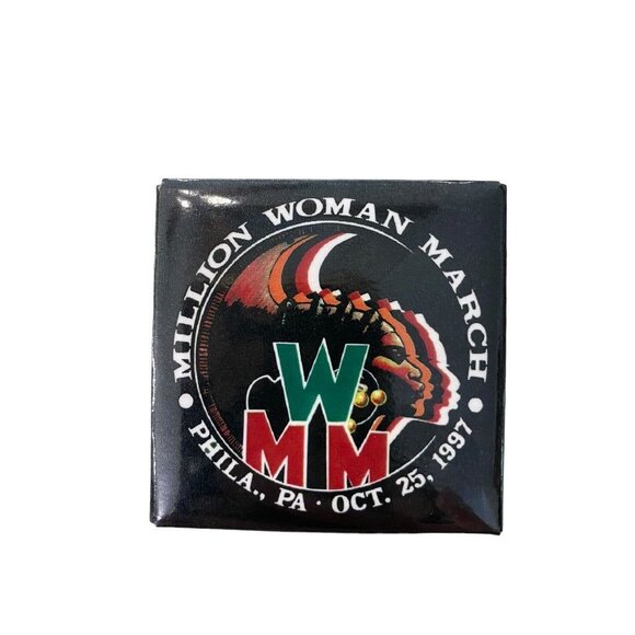 Million Woman March Philadelphia 2" Square Pinback Button 1997 MWM - Picture 11 of 12
